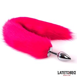 Anal plug with tail Hot Pink 40 cm