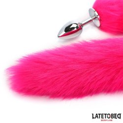 Anal plug with tail Hot Pink 40 cm