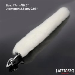 Anal plug with tail White 40 cm