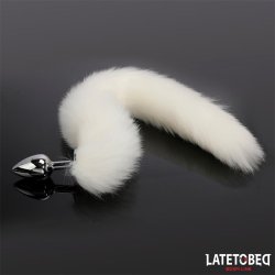 Anal plug with tail White 40 cm