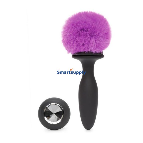 Anal Plug with Vibration and Double Base Purple Large