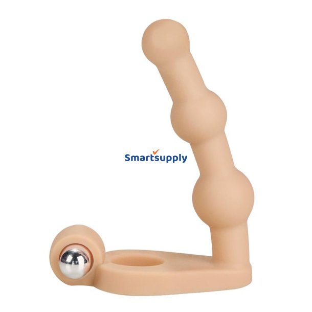 Anal Stimulator The Ultra Soft Bead 6 with Vibration Flesh