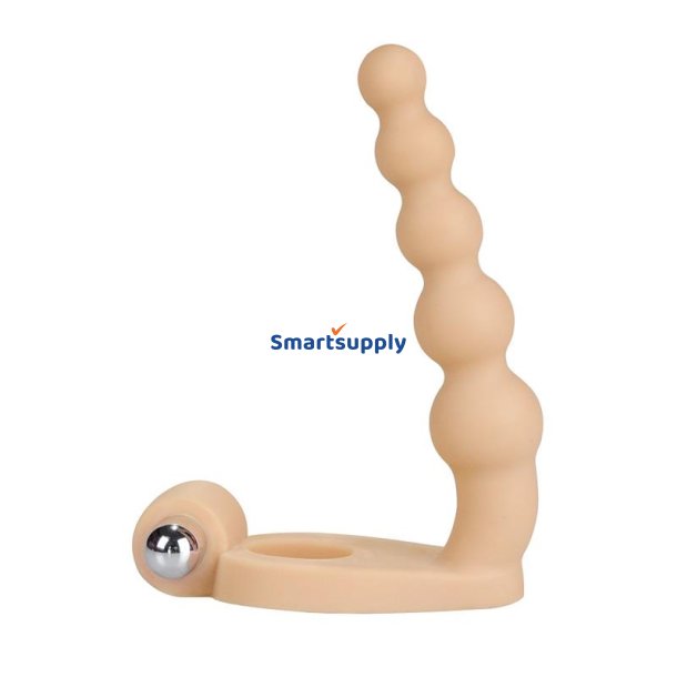 Anal Stimulator The Ultra Soft Bead 6.5 with Vibration Flesh