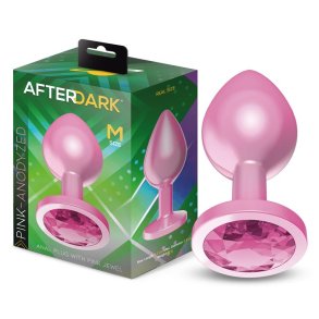 Anodyzed Anal Plug Pink with Jewel Size M