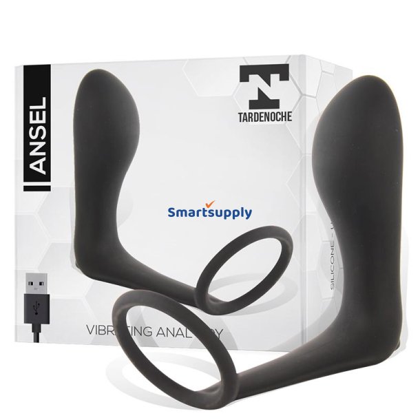 Ansel Anal Plug with Vibration and Cock Ring USB Silicone