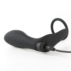 Ansel Anal Plug with Vibration and Cock Ring USB Silicone