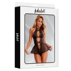 Ariella Open Back Teddy with Floral Pattern - S/M