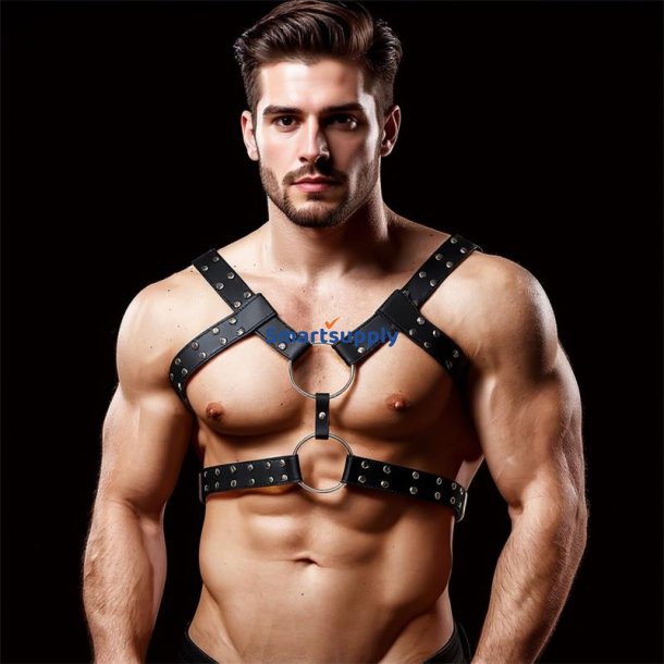 Aurum Male Chest Bondage Harness Vegan Leather