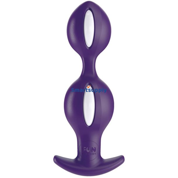 B Balls Duo butt Plug Anal with weight White/Dark Violet