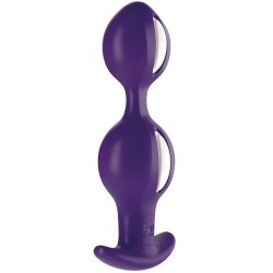 B Balls Duo butt Plug Anal with weight White/Dark Violet