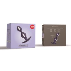 B Balls Duo butt Plug Anal with weight White/Dark Violet