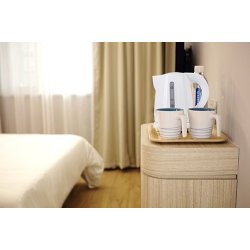 Adler AD 1272 elkedel 1 L 1600 W Hasselnd, Hvid