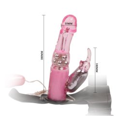 Baile Vibrating Strap-on with Dildo Pink  18 cm