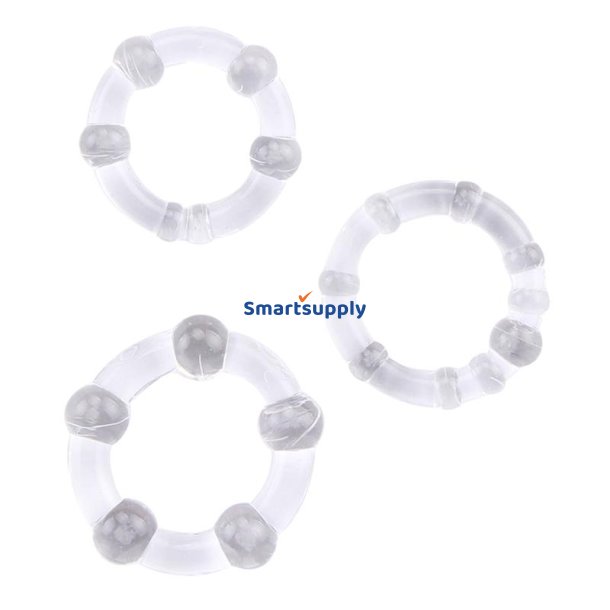 Beaded Cock Rings-Clear