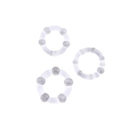 Beaded Cock Rings-Clear