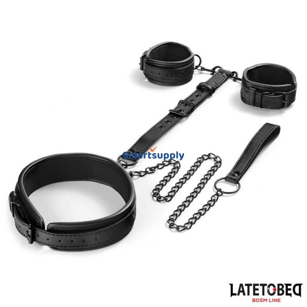 Behind back neck to wrist restraints