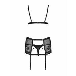 Blanita 3 Piece Lace Suspender Set - S/M