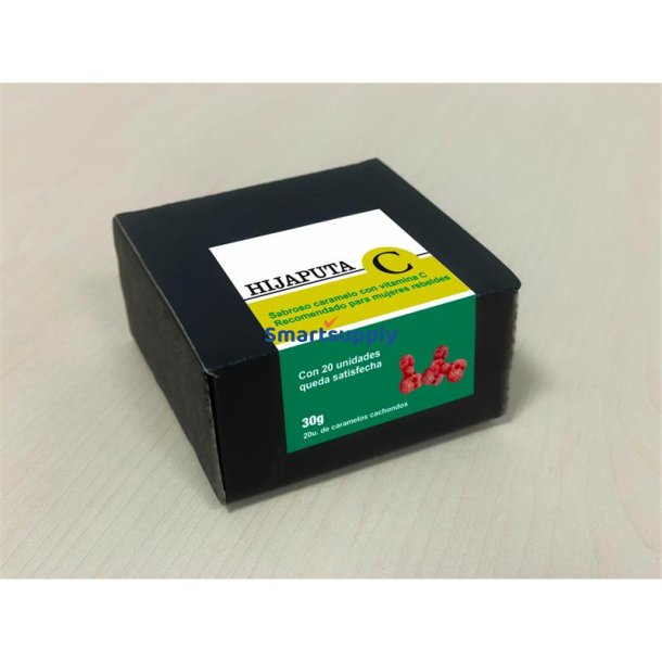 Box of 20 penis-shaped candies with strawberry cherry flavor