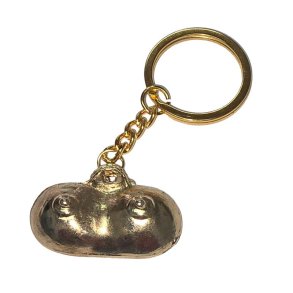 breast-shaped metal keychain Golden