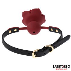 Breathable Silicone Ball Gag with Rose Adjustable 47-56 cm