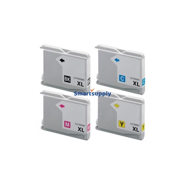 Brother LC1000 BCMY 4 stk blkpatroner kompatibel
