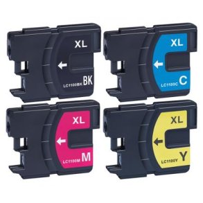 Brother LC1100 BCMY 4 stk blkpatroner kompatibel