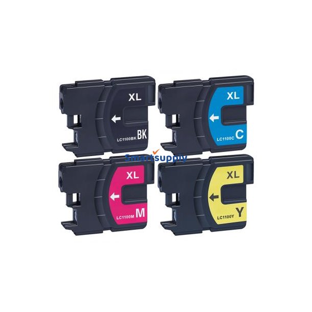 Brother LC1100 BCMY 4 stk blkpatroner kompatibel