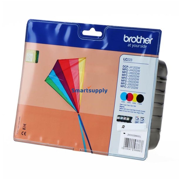 Brother LC223 BCMY 4 stk blkpatroner 29ml original