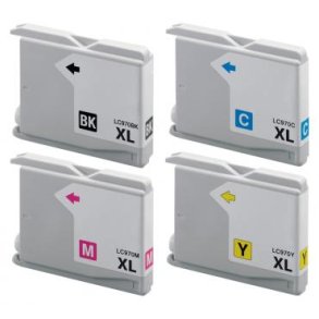 Brother LC970 BCMY 4 stk blkpatroner kompatibel