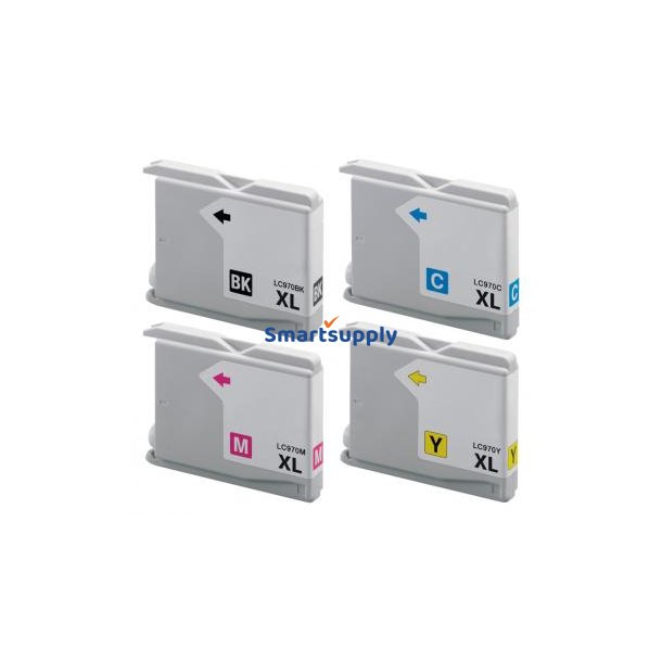 Brother LC970 BCMY 4 stk blkpatroner kompatibel