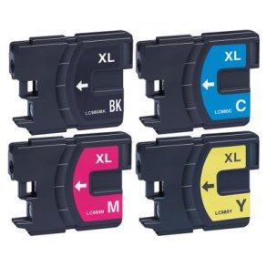 Brother LC980 BCMY 4 stk blkpatroner kompatibel