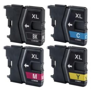 Brother LC985 BCMY 4 stk blkpatroner kompatibel