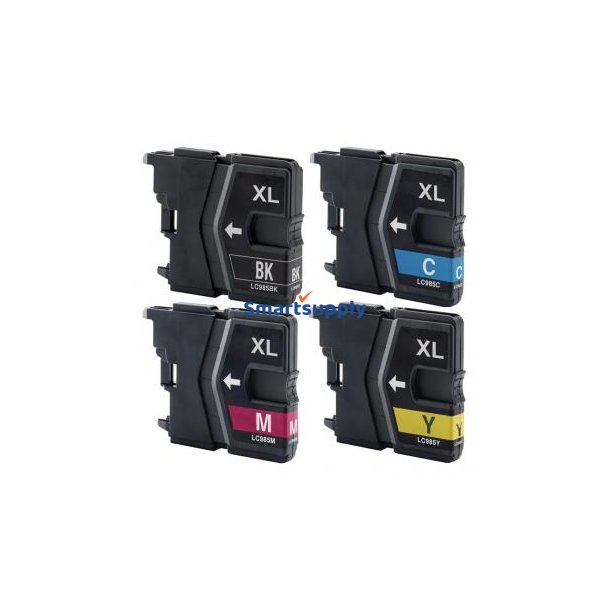Brother LC985 BCMY 4 stk blkpatroner kompatibel
