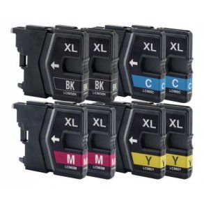 Brother LC985 BCMY 8 stk blkpatroner 176ml kompatibel