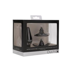 Butt Plug Set Pointed Large Suction Cup Black