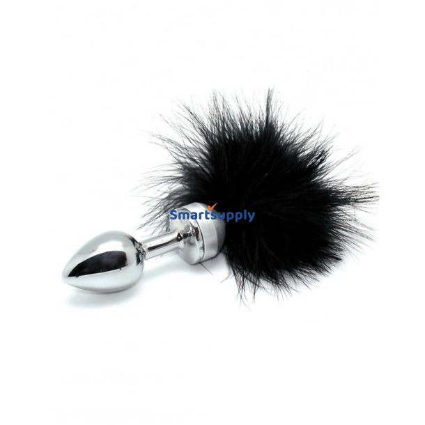 Butt plug Smal with black feather