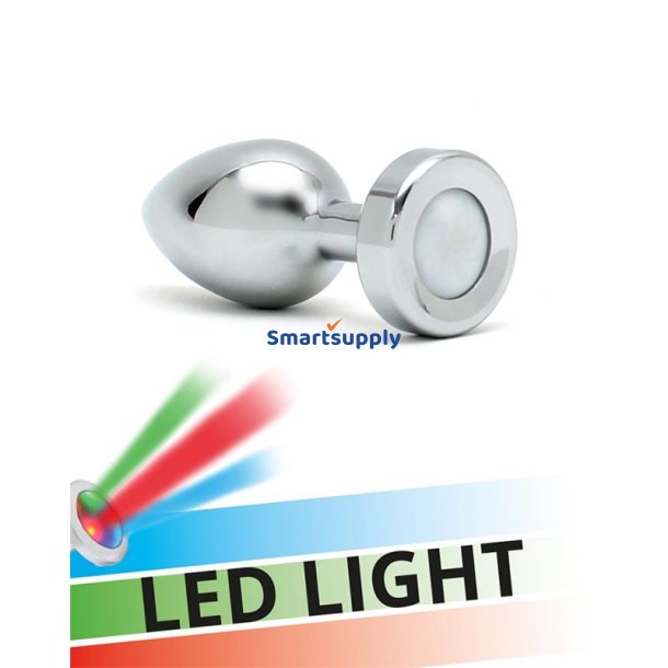 Butt Plug with Led Lights Pisa Silver