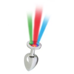 Butt Plug with Led Lights Pisa Silver