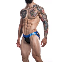 C4M14 Desire Jockstrap Blue Leatherette - S