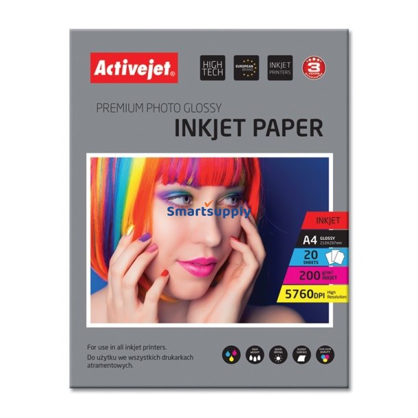 Activejet Ap4-200G20 Papirfoto Blank (A4, 20 Stk)