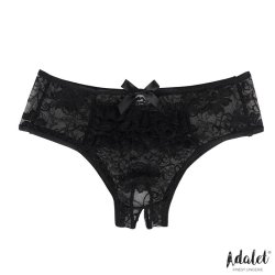 Camila Open crotch Panties with Floral Lace - S/M