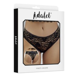 Camila Open crotch Panties with Floral Lace - S/M