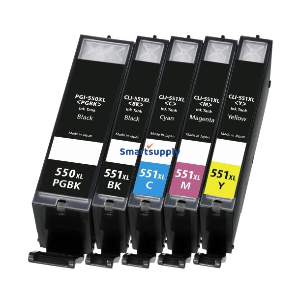Canon 550 / 551 XL B/B/C/M/Y 5 blkpatroner kompatibel