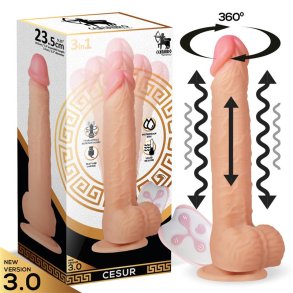 Cesur 3.0 Realistic Dildo Vibrating, Wavy, 360 and Up-and-Down Movement Remote Control USB