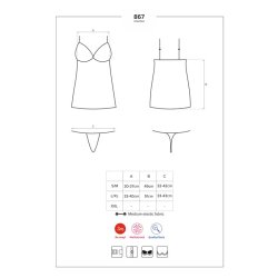 Chemise with Lace Black - S/M