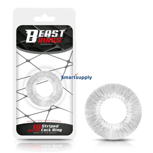Cock Ring Super Flexible Striped 1.9 cm Clear