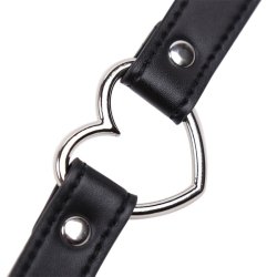 Collar with Heart Shaped Hoop Adjustable 41,5 cm Black