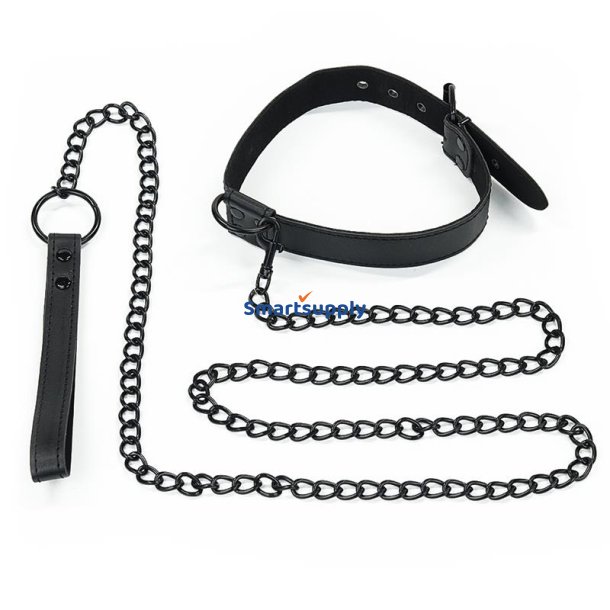 Collar with Leash Black Matt
