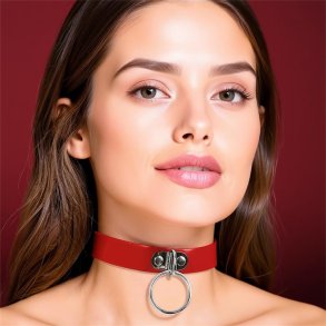 Collar with Ring Vegan Leather One Size