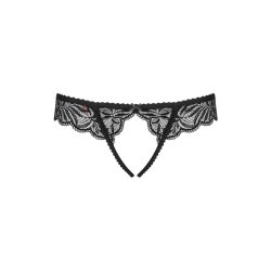 Contica Crotchless Panties Black - S/M